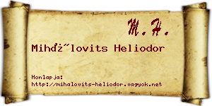 Mihálovits Heliodor névjegykártya